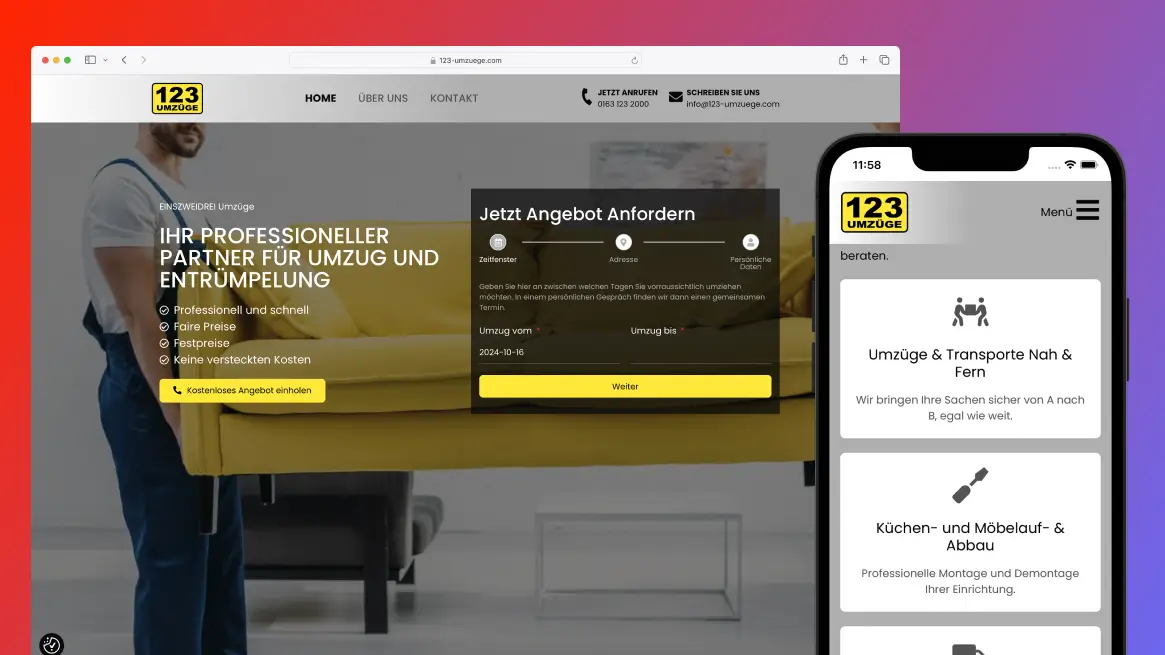 Titelbild - Website Relaunch für 123 Umzüge