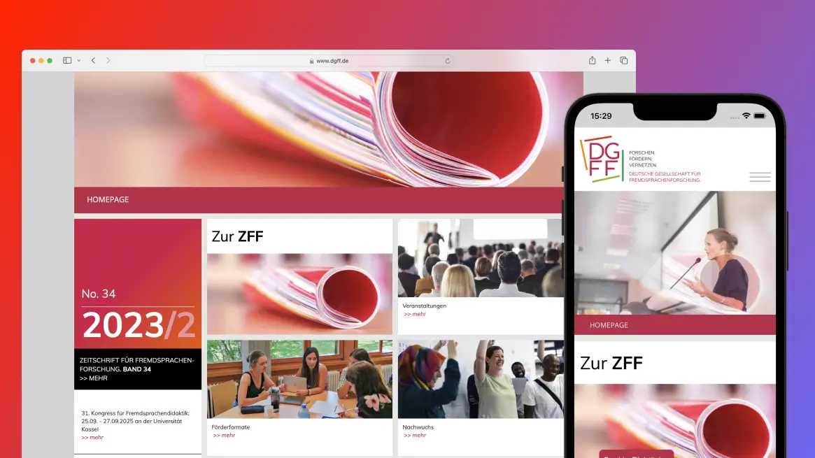 Titelbild - Webentwicklung & Support für DGFF